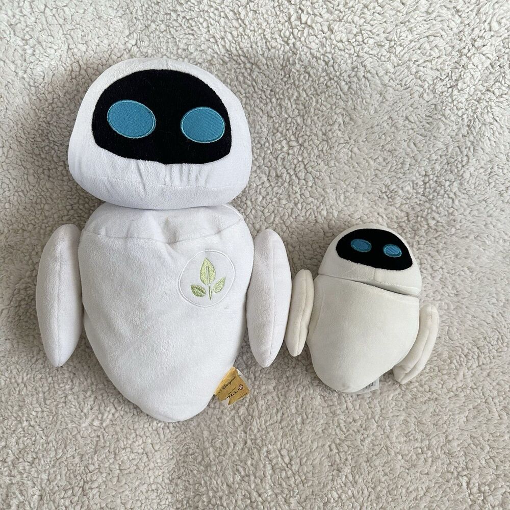 Disney Store Parks Walle Eve Eva Robot Plush Lot Of 2 Stamped Pixar